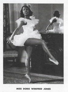 A photo of dancer Doris Jones from the Doris W. Jones School of Dancing program 1948.