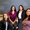 From left: Nohemi Sepulveda ’18, Dalia Luque ’18, assistant professor of mathematics Pamela Harris, and Claudia Reyes ’18.