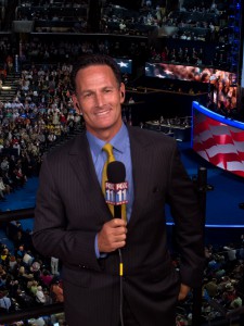 KKTV Fox 11 reporter Phil Shuman '79 at the conventions.