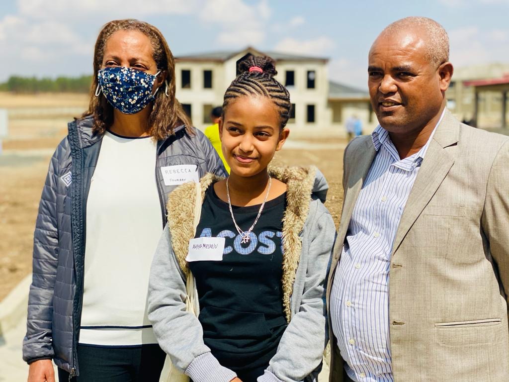Rebecca Haile with a student from The Haile-Manas Academy in Ethiopia.
