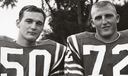 From left: Williams football co-captains Mike Reily and Ben Wagner, both Class of 1964.