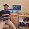 Tafara Makaza '22 in his room in Morgan Hall.