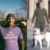 A composite image shows four student veterans posing for photos in different locations on Williams College campus.