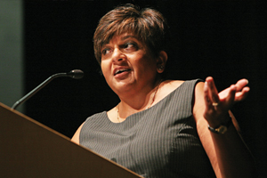 Williams Bicentennial Medal winner Navjeet K. Bal, class of 1984, speaks during convocation weekend 2011.
