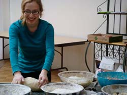 Students at Williams' chapter of Challah for Hunger make challah to sell in Paresky to raise money for food banks.