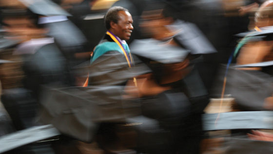 Bicentennial Medalist Charlie Waigi, Williams Class of 1972, at convocation