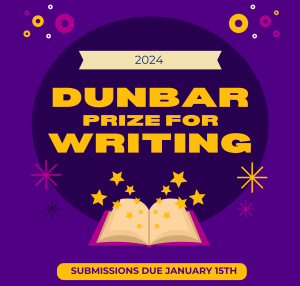 Poster advertising the Dunbar Prize for Student Writing